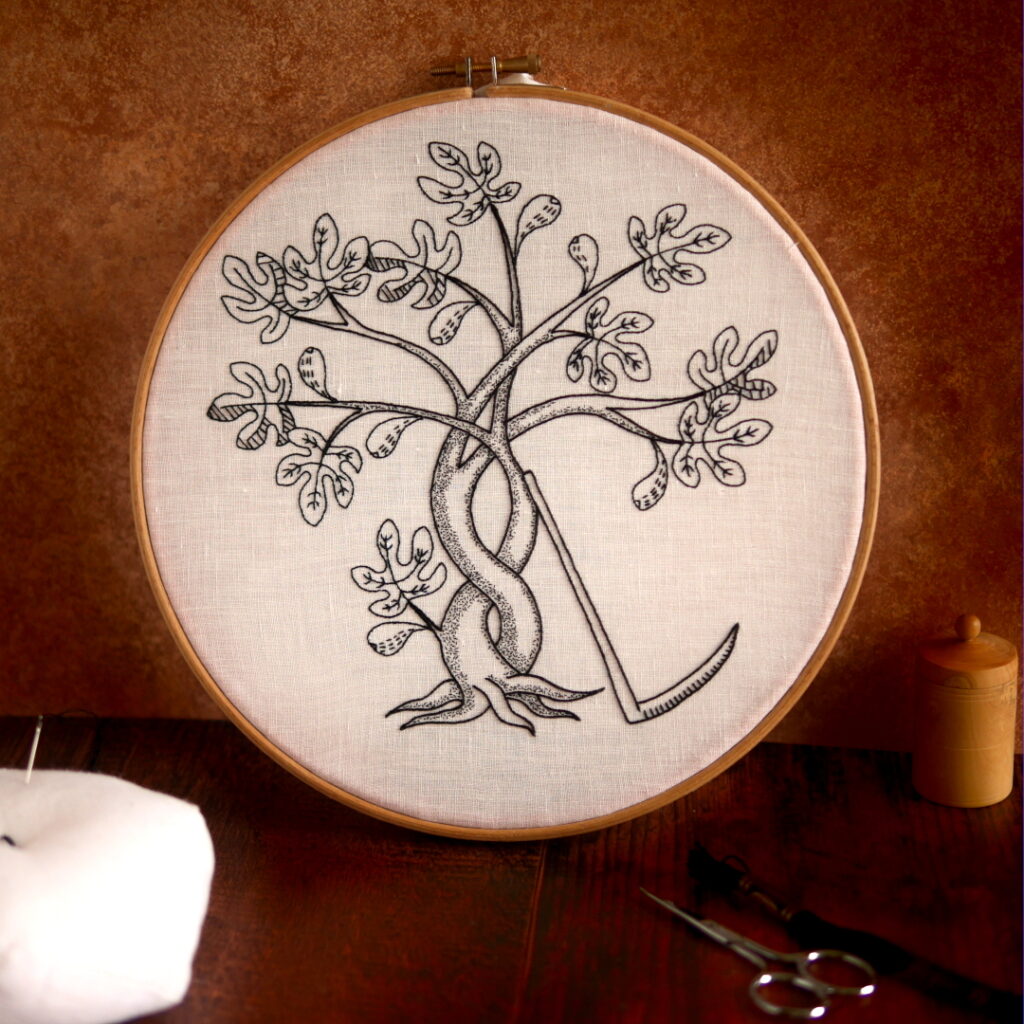 L'arbre de vie - Kit de broderie noire de la renaissance