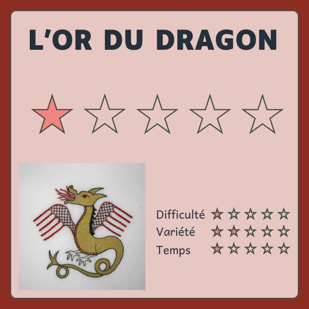 Kit de broderie débutant : L'Or du dragon
